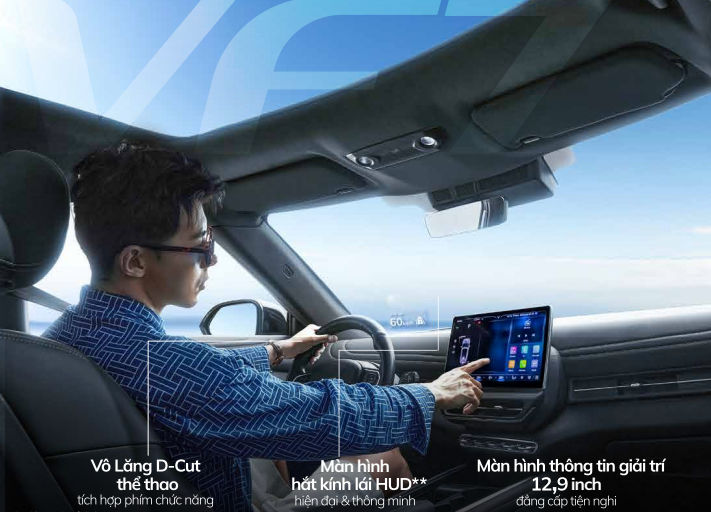 Vô lăng D-Cut thể thao tích hợp phím chức năng